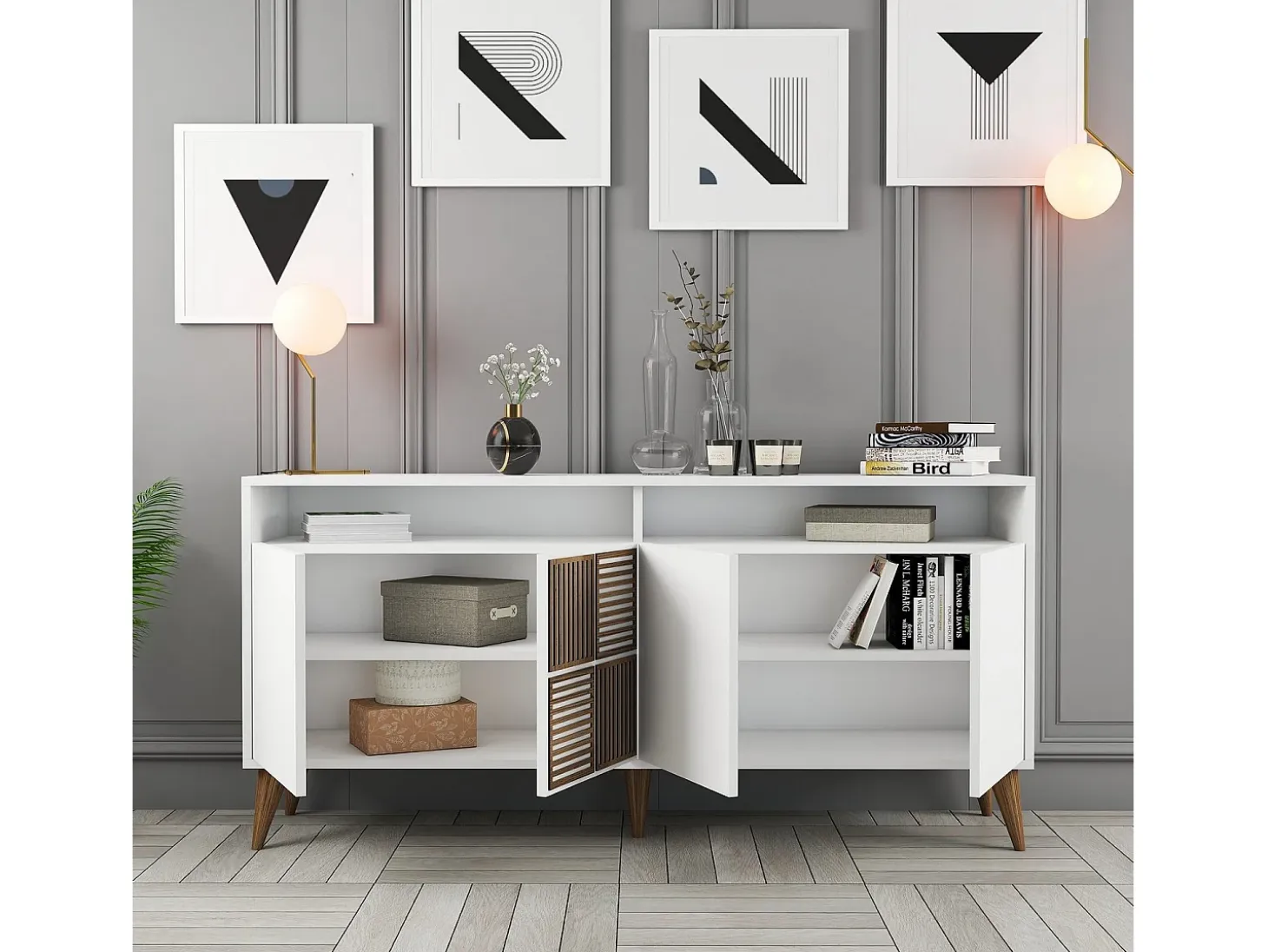 Aparador Milan 160 blanco 160x35x78 cm