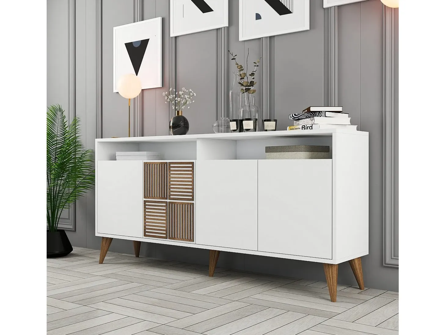 Aparador Milan 160 blanco 160x35x78 cm