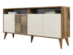 Aparador Milan 160 crema color nogal 160x35x78 cm