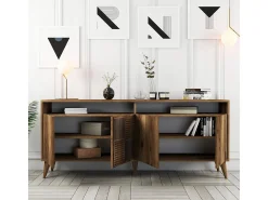 Aparador Milan color nogal 180x35x78.6 cm