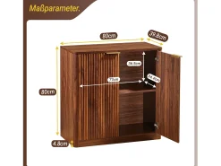 Aparador moderno con 2 puertas, 80 x 39,8 x 80 cm, marrón