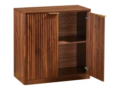 Aparador moderno con 2 puertas, 80 x 39,8 x 80 cm, marrón