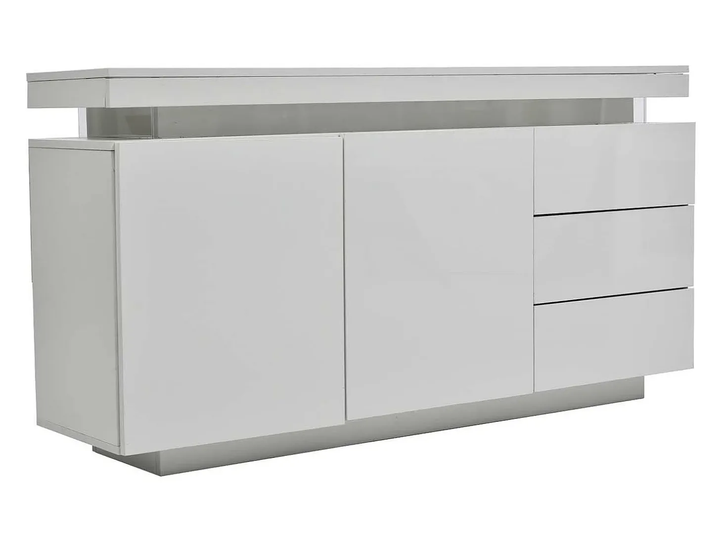 Aparador moderno con LED - 2 puertas y 3 cajones - Blanco