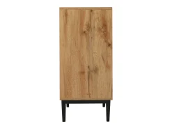 Aparador moderno de madera con 3 puertas y estantes, fabricado en madera natural, cómoda.