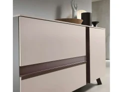 Aparador moderno de madera "Abaco" 2 puertas 1 cajón con patas de metal pintado