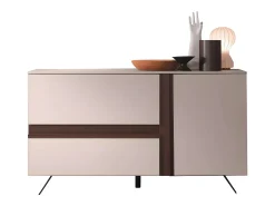 Aparador moderno de madera "Abaco" 2 puertas 1 cajón con patas de metal pintado
