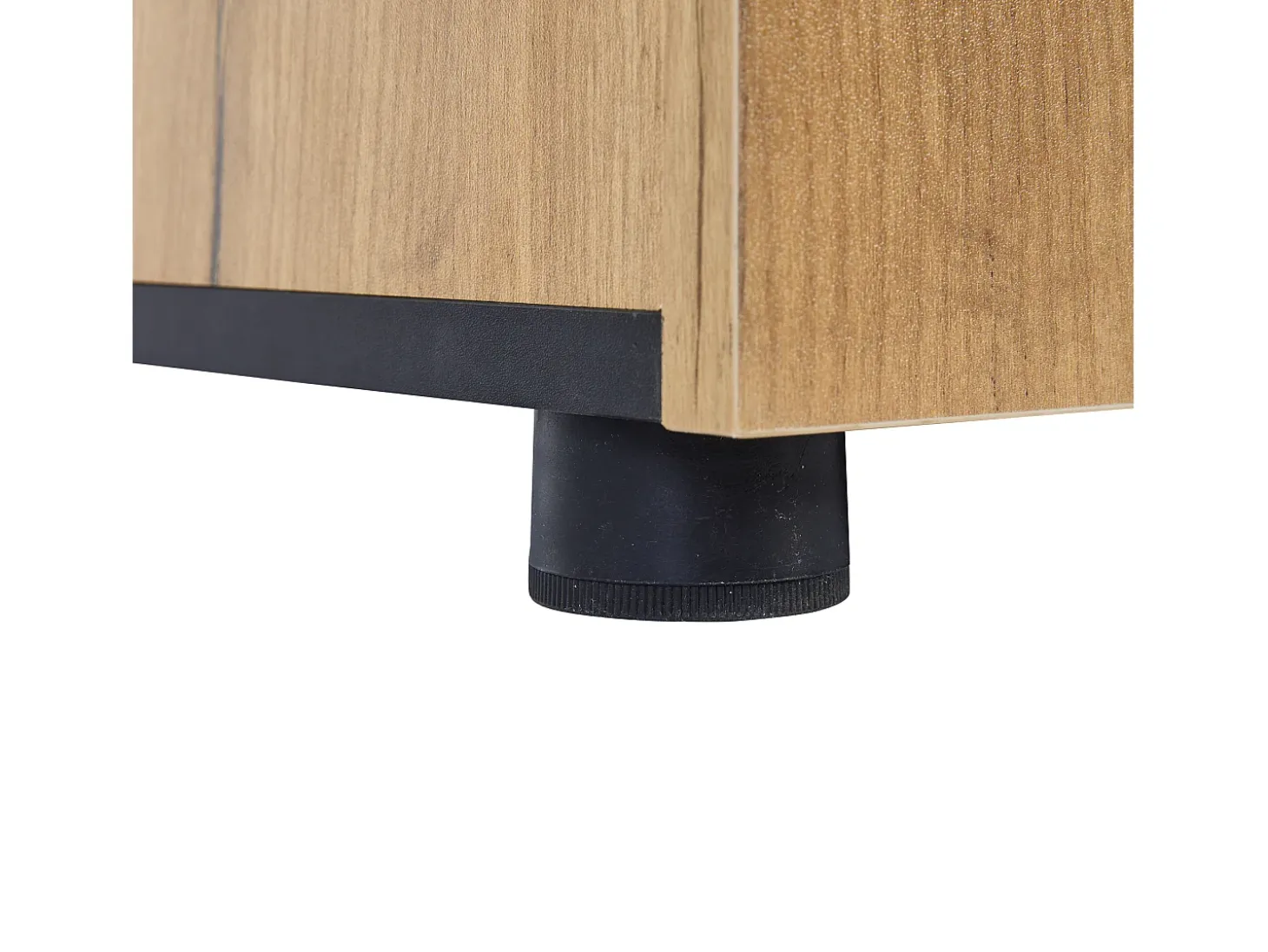 Aparador moderno, diseño minimalista, MDF, negro y marrón, con 3 cajones y estantes de cristal (140x40x80 cm)