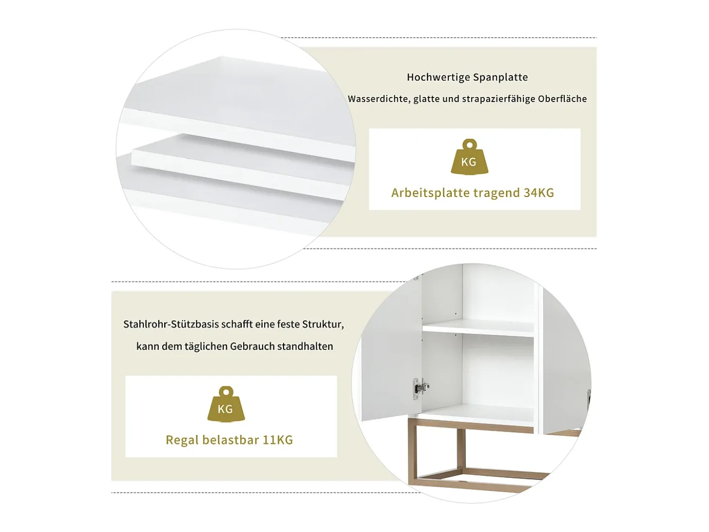 Aparador moderno 120x30x80 cm – Estilo minimalista, 4 puertas, ideal para comedor, salón, cocina – Blanco