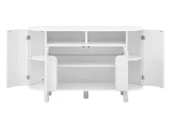 Aparador moderno 120x38x77cm - con 4 puertas - con patas de mueble ajustables - Blanco