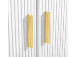 Aparador moderno 80x35x79,5cm - con 2 cajones y 2 puertas - patas de metal - MDF - blanco