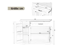Aparador moderno y elegante - 107 x 40 x 83,4 cm - con 3 puertas + 1 cajón - para comedor y salón - MDF - negro