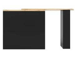 Aparador, Mueble bar giratorio y retráctil - 2 cajones y 6 compartimentos - Negro