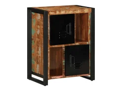 Aparador multicolor 55x35x70 cm madera maciza recuperada
