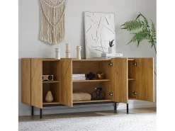 Aparador multifuncional de 4 puertas para salón, comedor y dormitorio 160x40x78cm