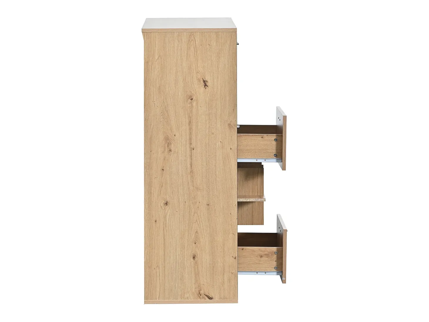 Aparador multifuncional 110x38x111 cm estante de cristal con LED y 8 portabotellas - Natural