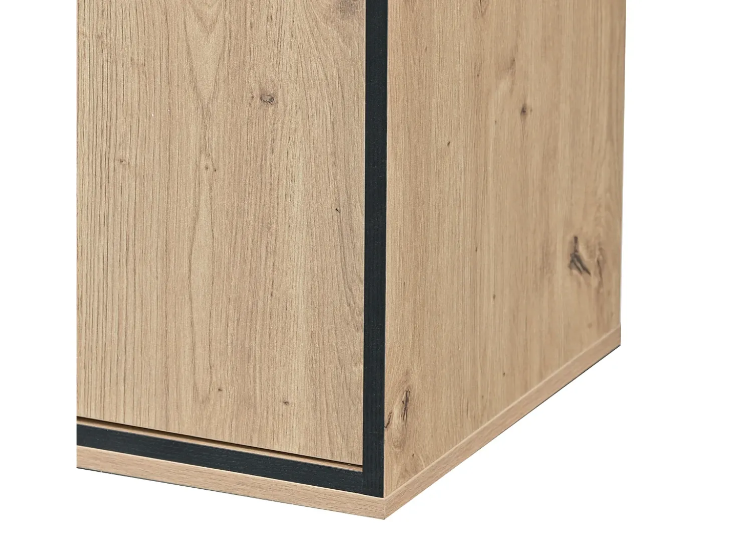 Aparador multifuncional 110x38x111 cm estante de cristal con LED y 8 portabotellas - Natural