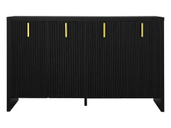 Aparador negro - Aparador de 4 puertas con estantes ajustables - para sala de estar y comedor