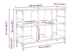 Aparador negro 102 x 32 x 73,5 cm Madera de ingeniería