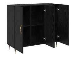Aparador negro 90 x 34 x 80 cm Madera de ingeniería