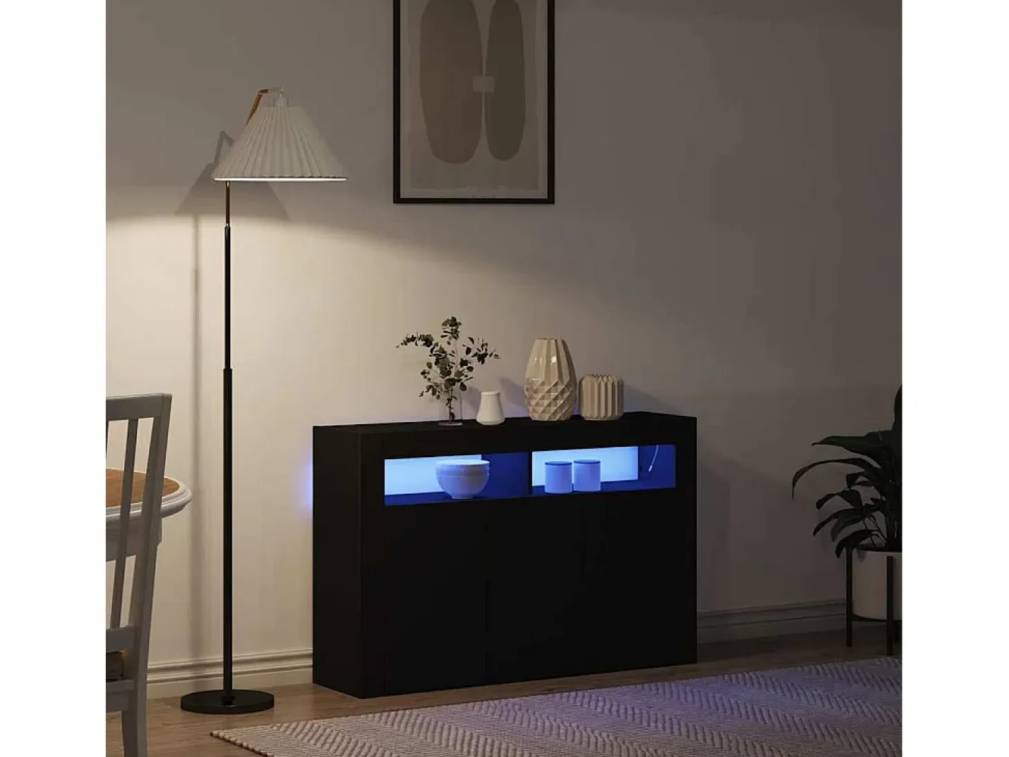 Aparador Negro 116 x 30 x 75 cm Madera de ingeniería
