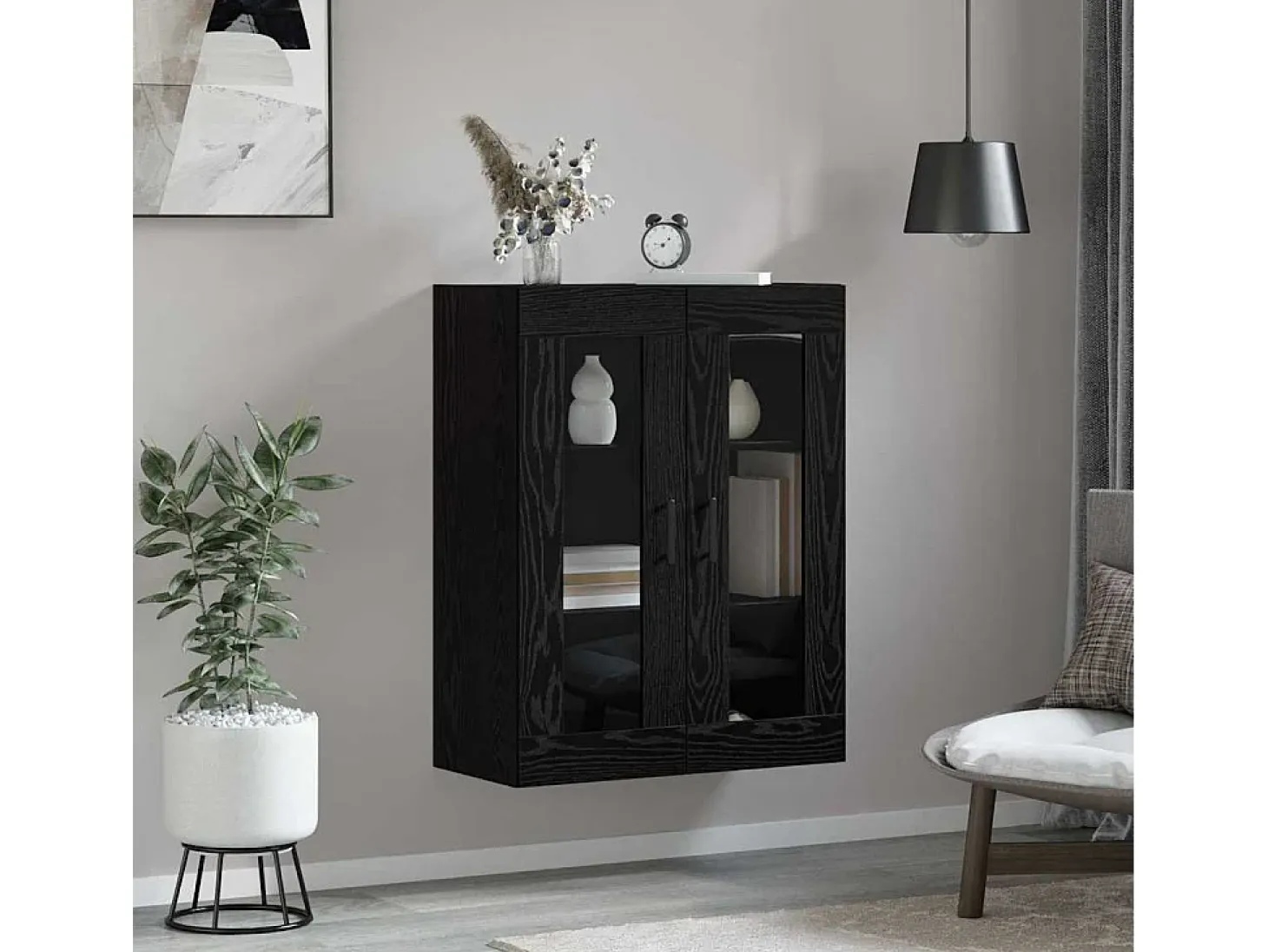 Aparador negro 69,5 x 34 x 90 cm Madera de ingeniería