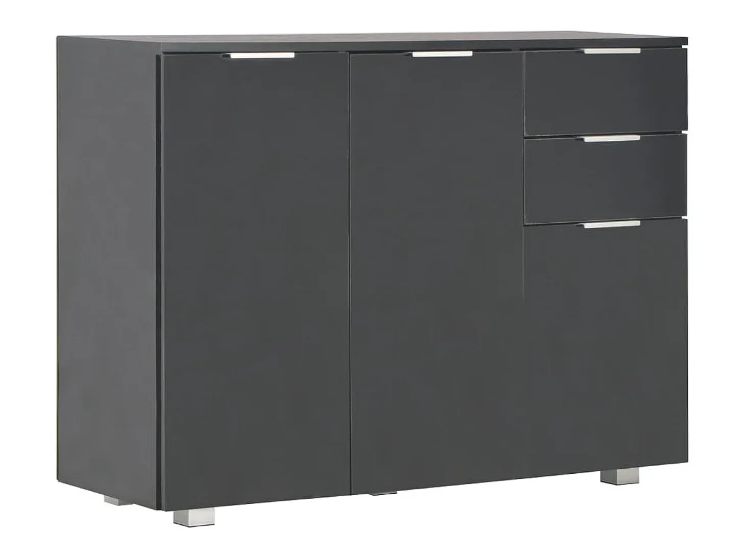 Aparador negro brillante 107x35x80,5 cm ES431396
