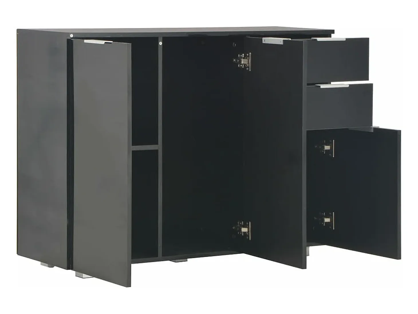 Aparador negro brillante 107x35x80,5 cm ES431396