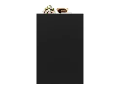 Aparador negro con cristal, 6 estantes correderos, puerta calada, para cocina, comedor, salón