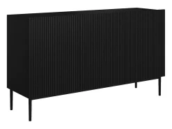 Aparador negro de 3 puertas con pie de metal negro 150x45 cm