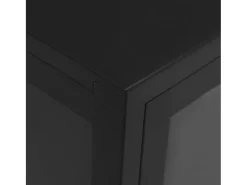 Aparador Negro 105x35x70 cm Acero y cristal