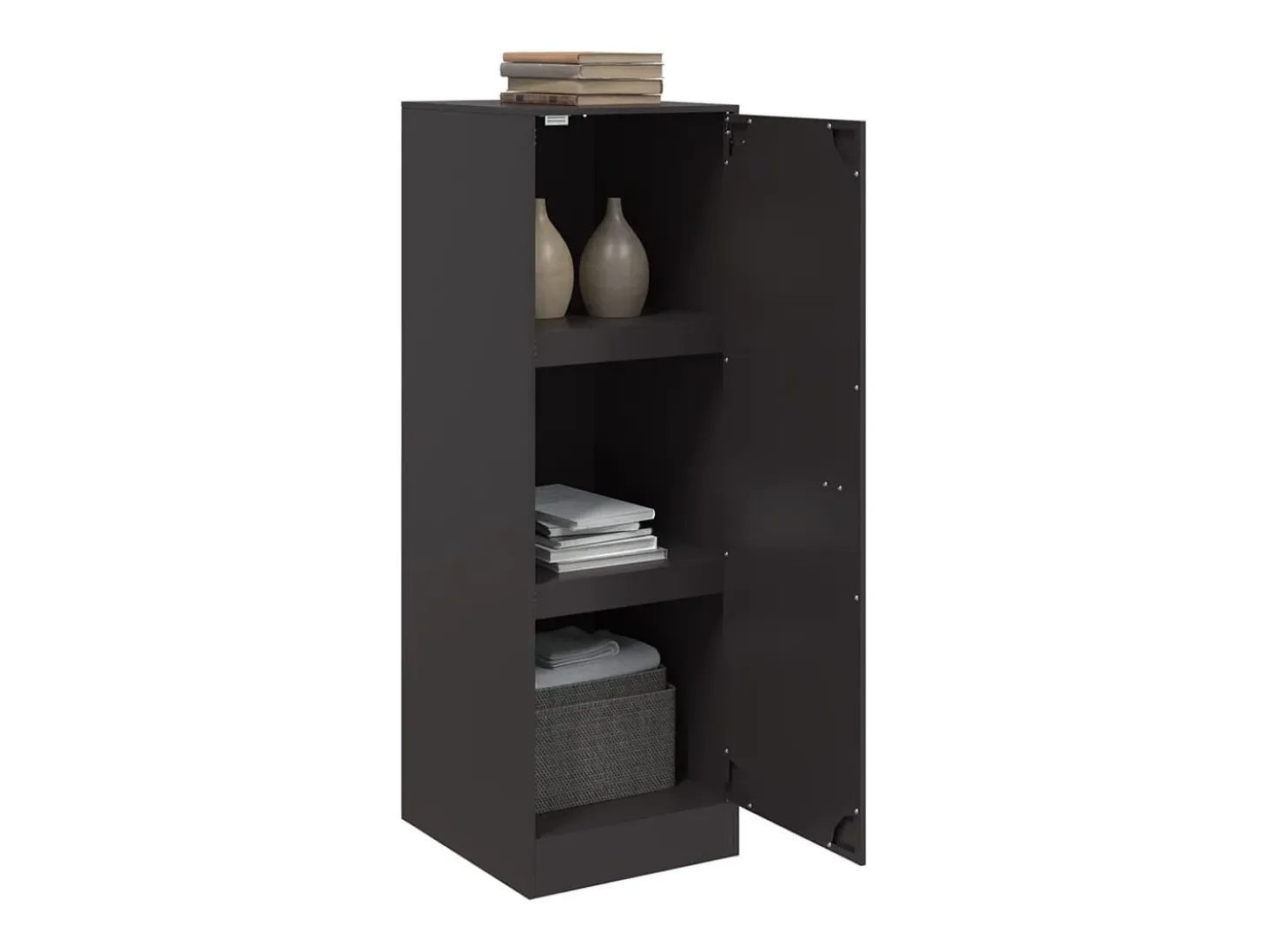 Aparador negro 34,5x39x107 cm acero