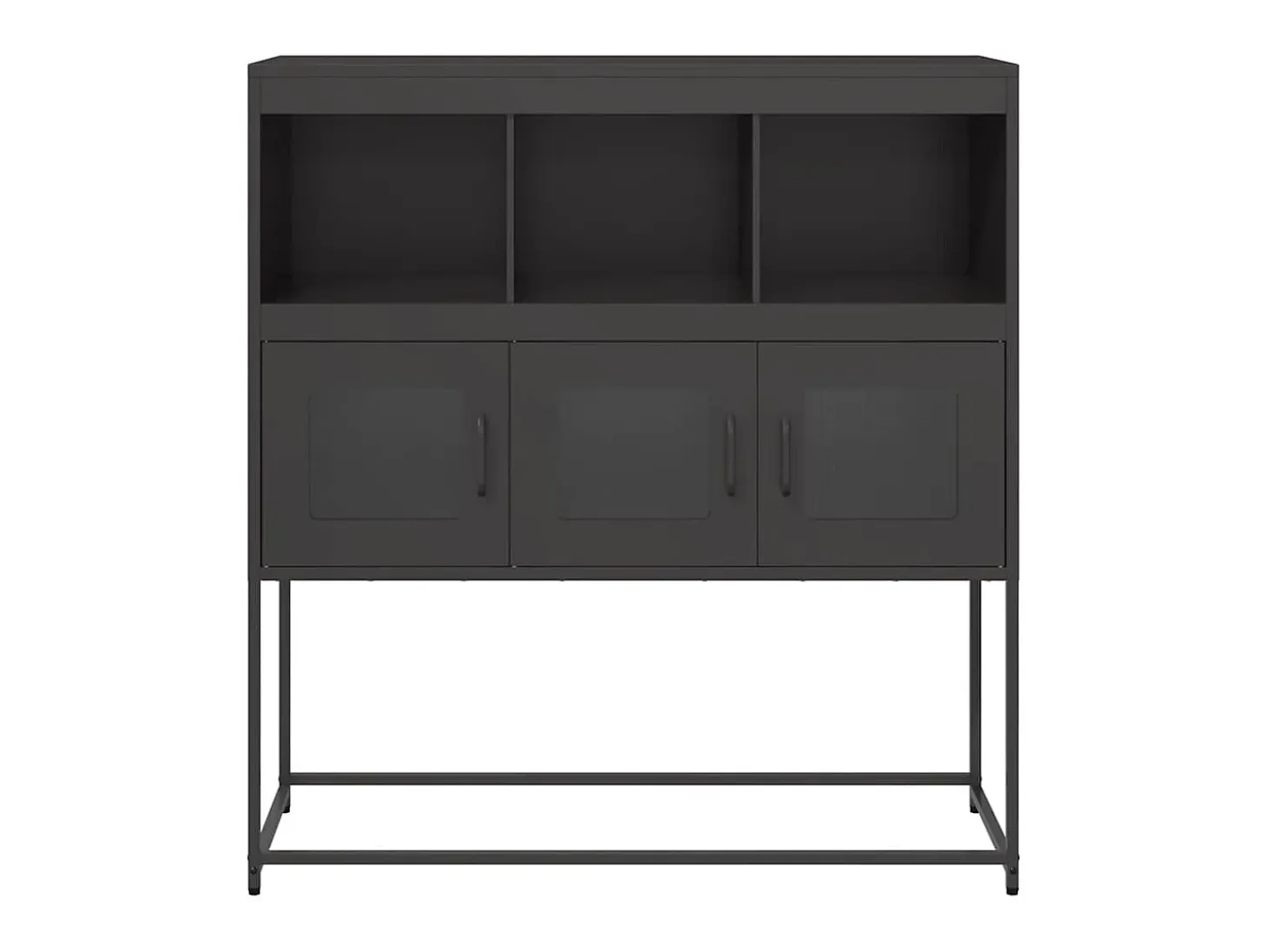 Aparador negro 100,5x39x107 cm acero laminado en frío