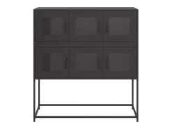 Aparador negro 100,5x39x107 cm acero laminado en frío