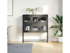 Aparador negro 100,5x39x107 cm acero laminado en frío
