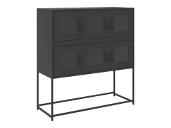 Aparador negro 100,5x39x107 cm acero laminado en frío