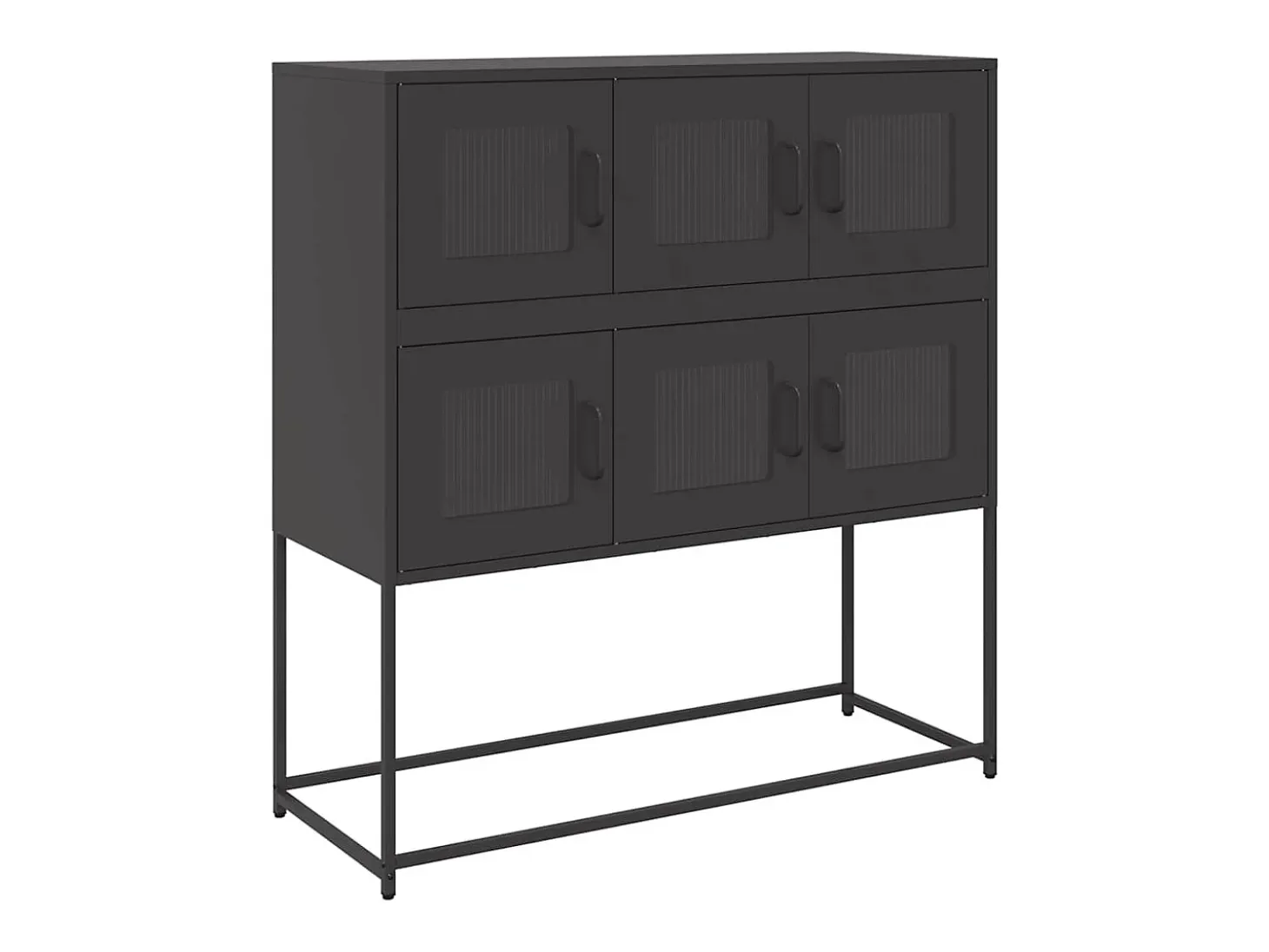 Aparador negro 100,5x39x107 cm acero laminado en frío