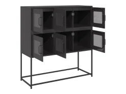 Aparador negro 100,5x39x107 cm acero laminado en frío