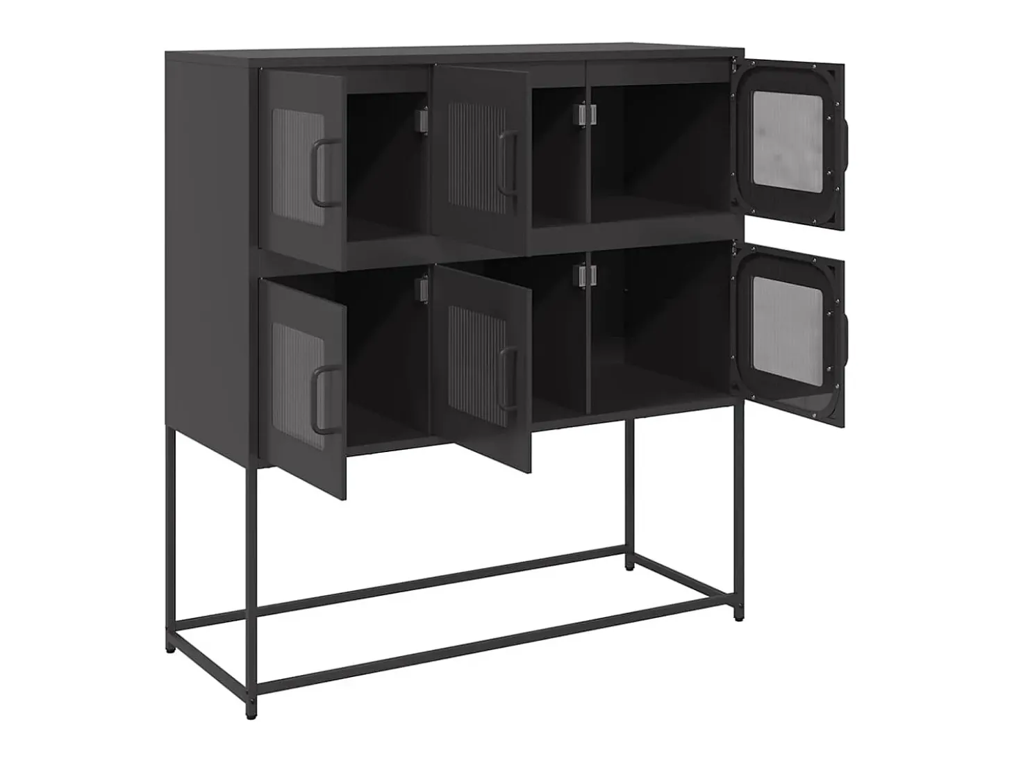 Aparador negro 100,5x39x107 cm acero laminado en frío