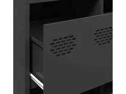 Aparador negro 135x39x73,5 cm acero laminado en frío