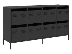 Aparador negro 135x39x73,5 cm acero laminado en frío
