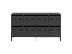 Aparador negro 135x39x73,5 cm acero laminado en frío