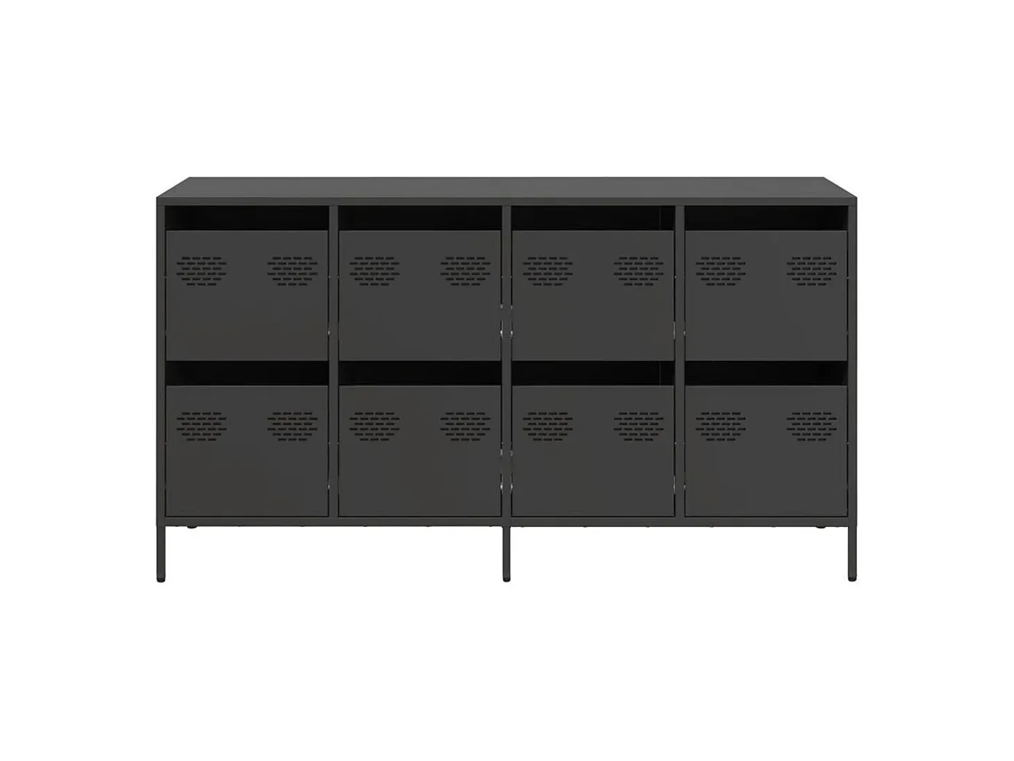 Aparador negro 135x39x73,5 cm acero laminado en frío