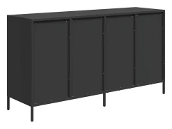 Aparador negro 135x39x73,5 cm acero laminado en frío