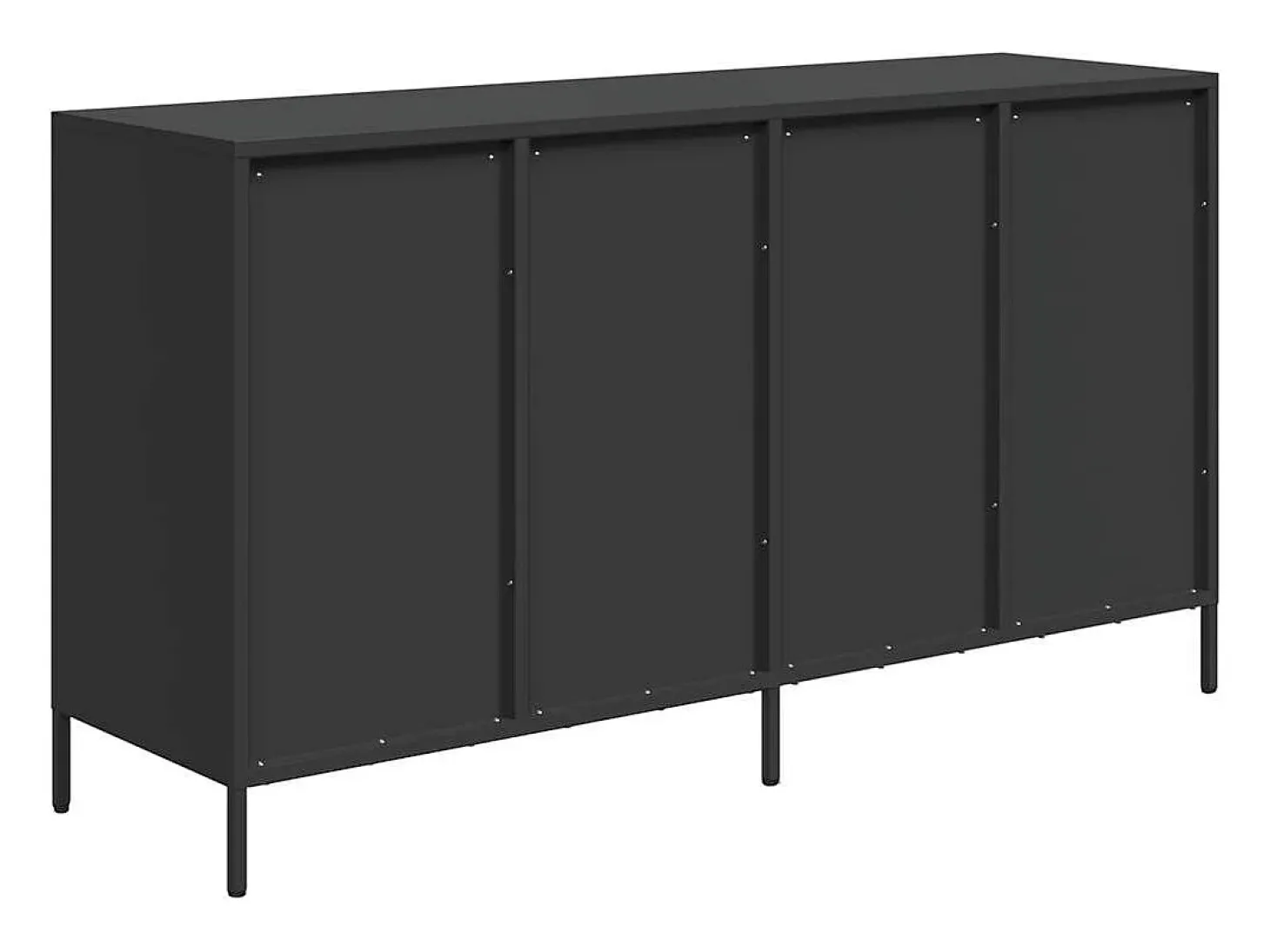 Aparador negro 135x39x73,5 cm acero laminado en frío