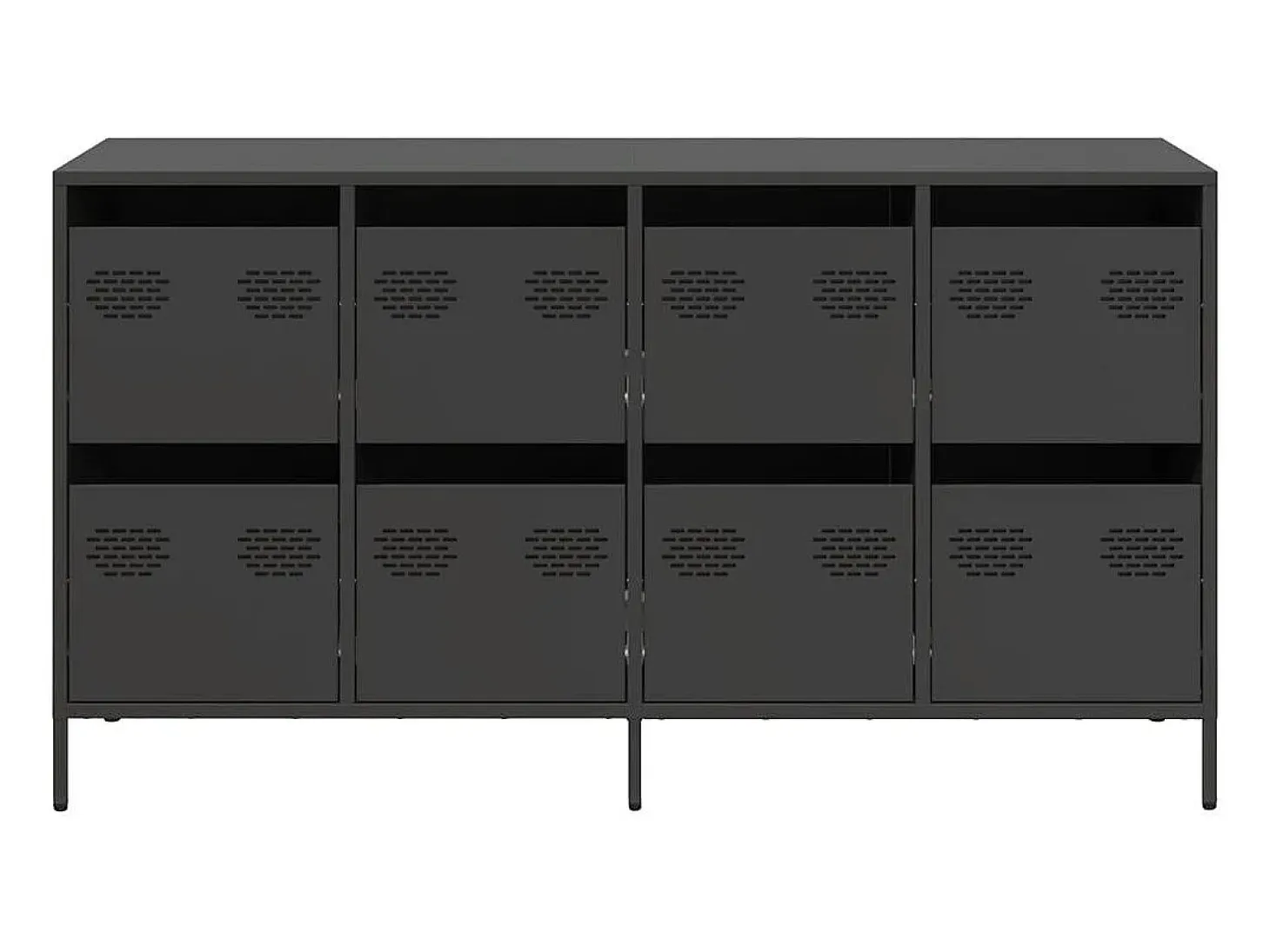 Aparador negro 135x39x73,5 cm acero laminado en frío