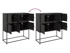 Aparador negro 100,5x39x107 cm acero