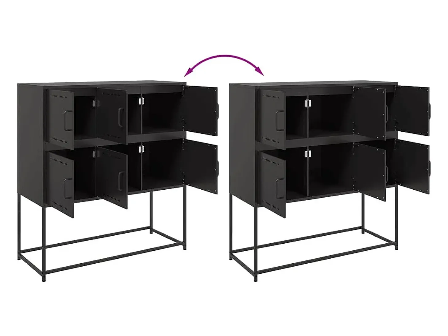 Aparador negro 100,5x39x107 cm acero