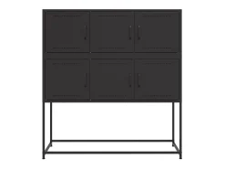 Aparador negro 100,5x39x107 cm acero