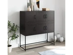 Aparador negro 100,5x39x107 cm acero