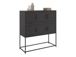 Aparador negro 100,5x39x107 cm acero